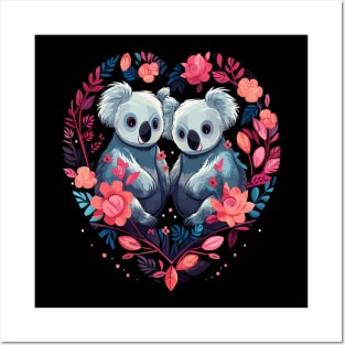 Koala Couple Valentine Posters and Art